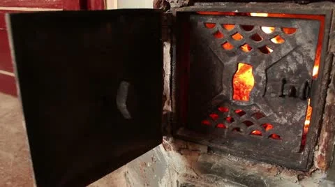 Fire burning at home to make warmth, firewood burning, Stock Footage 10835573