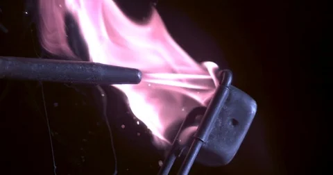 Fire Burning from Iron Tools Stock Footage 77782159