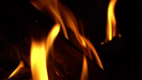 The fire is burning the log Видео 136422873