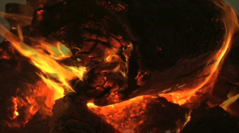Fire burning logs Stock Footage 711545