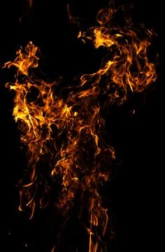 Fire burning motion pattern. Fire intense blaze effect. Fire dramatic heat wa Stock Photos