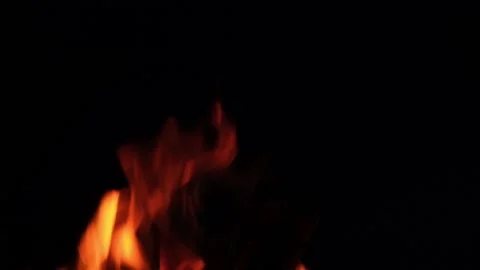 A fire is burning in the night Stock Footage 161421665