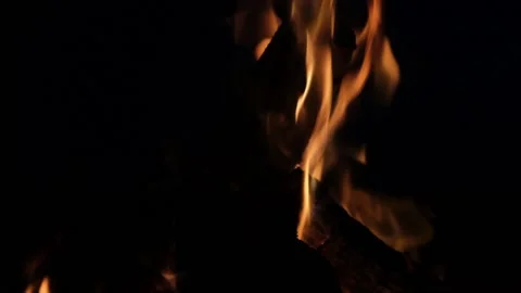 A fire is burning in the night Stock Footage 161421879