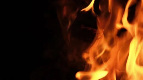 A fire is burning in the night Stock Footage 161445167