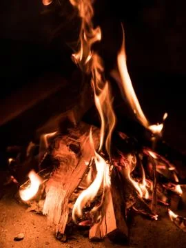 Fire burning with orange flames Stock Photos
