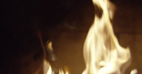 Fire burning in to out of focus Stock Footage 56923225