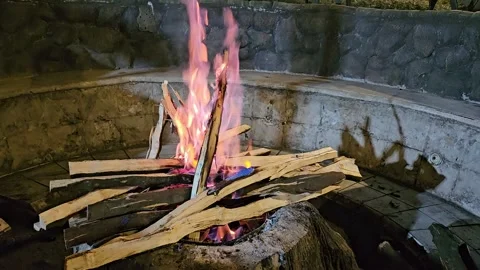 Fire burning at outdoor Stock Footage 249155125