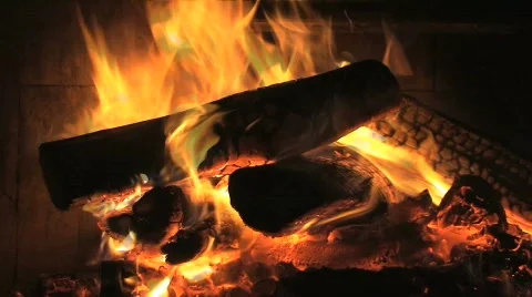 Fire Burning in Outdoor Pit Stock Footage 154692