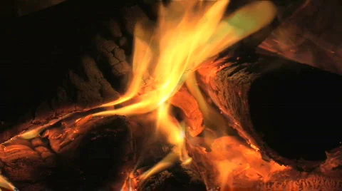 Fire Burning in Outdoor Pit Stock Footage 203753