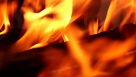 Fire burning process close up. Stock Footage 100868900