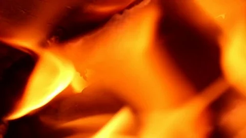 Fire burning process close up. Stock Footage 100868943