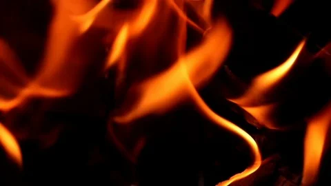 Fire burning process close up. Stock Footage 100868980
