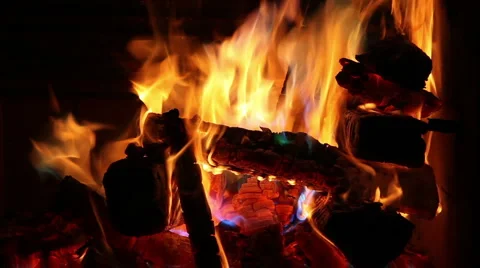 Fire Burning with Rainbow of Colors Video stock 883799