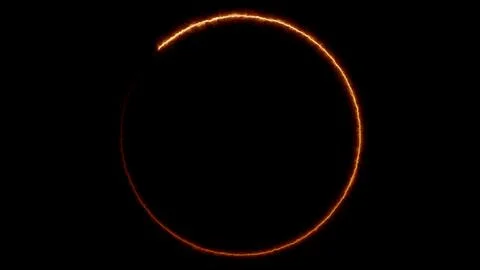 Fire burning ring motion graphic element Illustrazione stock