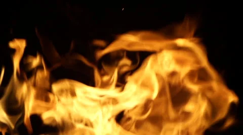 Fire burning in slow motion Stock Footage 67608010