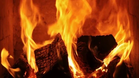 Fire burning - static camera 動画素材 72581296