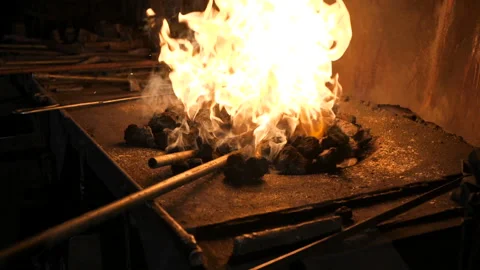 The fire is burning in the stove Stock Footage 105630460