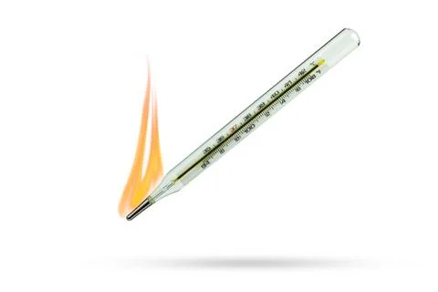 The fire is burning Thermometer. Stock Photos