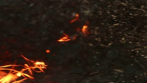 Fire Burning Through Steel Wool MAC Stock Footage 74535341