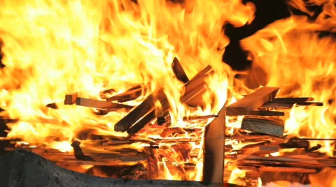 Fire / Burning Wood Stock Footage 816912