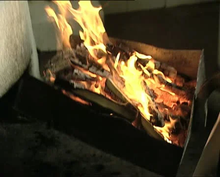 FIRE burning wood Video stock 12407804