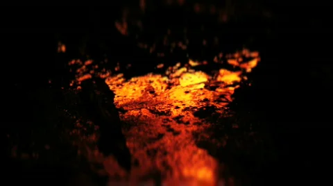 Fire / Burning Wood Reflection Stock Footage 824970