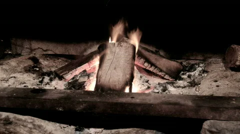 Fire / Burning Wood Timelapse Stock Footage 838924