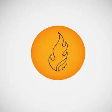 Fire, burning on the wood. Vector design Stock Illustration