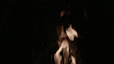 Fire burns. Campfire. Close-up of flames. Flames background image, slow motion Stock Footage 163043157