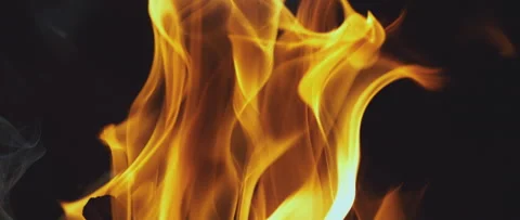 A fire burns in a campfire Stock Footage 247381457