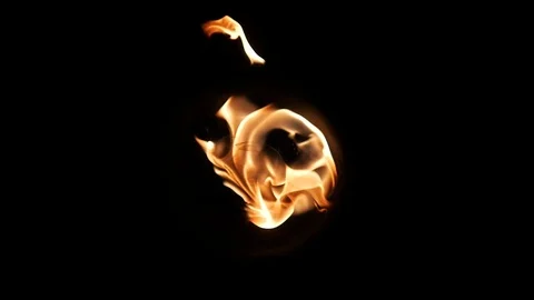 Fire burns in the dark. Close-up. Slow motion Stock Footage 71531511