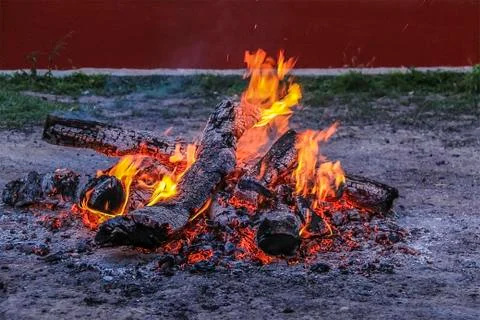 Fire burns down 스톡 사진