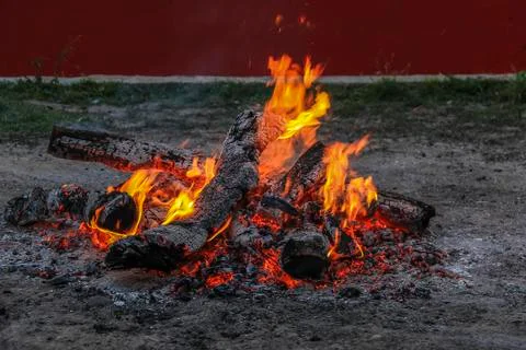 Fire burns down 스톡 사진