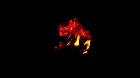 A fire burns in a fireplace. Fire to keep warm. fire video. Stock Footage 293486615