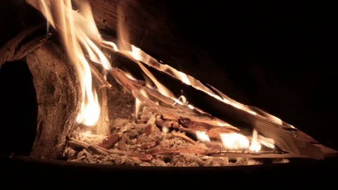 The fire burns in the fireplace Stock Footage 124673895