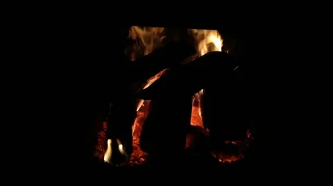 The fire burns in the fireplace. Stock Footage 170072197