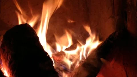The fire burns in the fireplace. Stock Footage 170072242