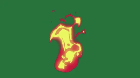 A fire burns on green screen and animated chromakey background motion colorful Stockbeeldmateriaal 335682585