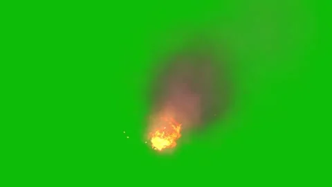 A fire burns on a green screen background Vídeos de archivo 331103414