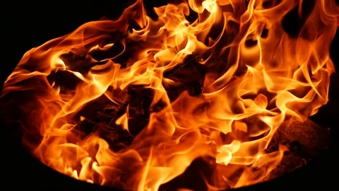 Fire burns inside the metal container Stock Footage 135498278