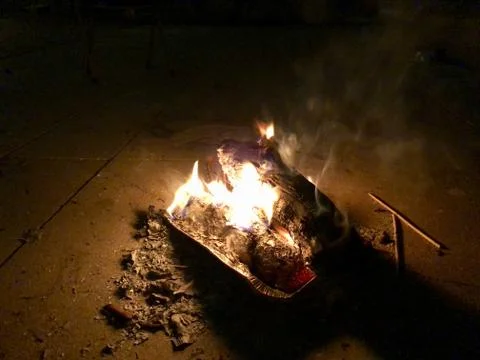 Fire burns Stock Photos