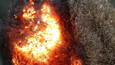 Fire Burns in Rotating Ball MAC Stock Footage 74546642