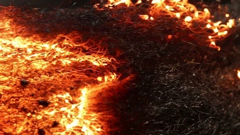 Fire Burns Towards the Upper Right MAC Stock Footage 74543861