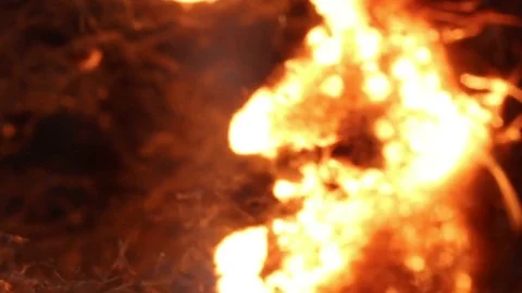 Fire Burns from Upper Left to Lower Right MAC Stock Footage 74541263