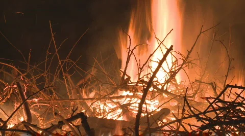 Fire burns wide Stock Footage 853909