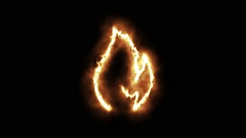 The fire burns with a yellow flame. 4K seamless flame animation. Video stock 161400352