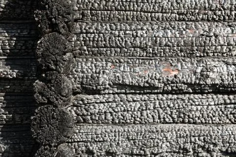 Fire burnt log Stock Photos