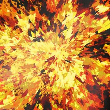 Fire burst and broken elements Stock Illustration