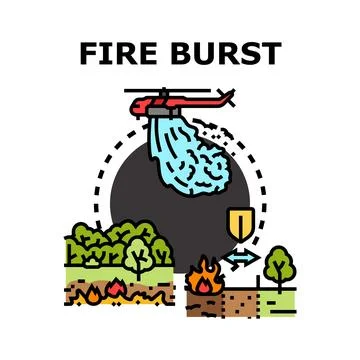Fire burst concept for wildfire protection and prevention Stock Illustration