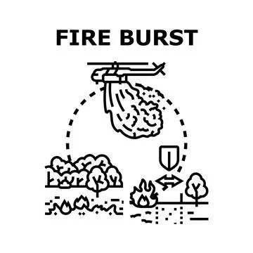 Fire burst concept for wildfire protection and prevention Stock Illustration